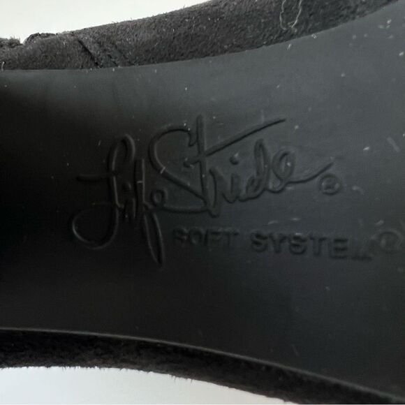 LifeStride Black Faux Suede Stretch Block Heel Comfort Ankle Bootie Boots SZ 9 - Picture 11 of 16
